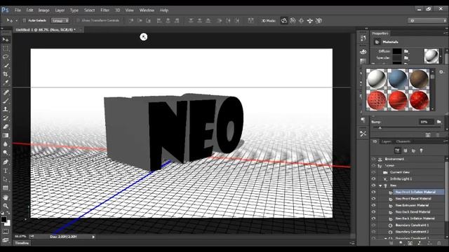 Photoshop CC 2014 | How To Make A Cool 3D Text :D смотреть онлайн