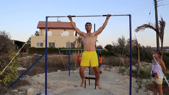 44 pull ups(52 sec).Быстрое подтягивание на турнике. смотреть онлайн