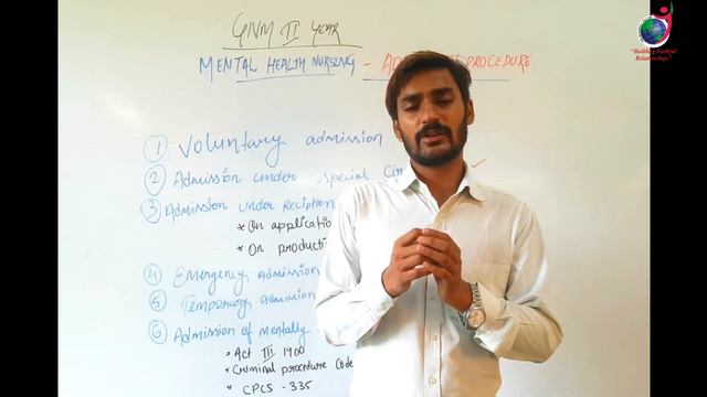 GNM 2nd Year II Admission Procedure II Mental Health Nursing II Manish Sir II смотреть онлайн
