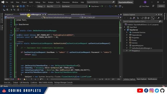 gRPC C# Tutorial [Part 4] - gRPC JWT Token .Net Core - DotNet gRPC Authorization смотреть онлайн