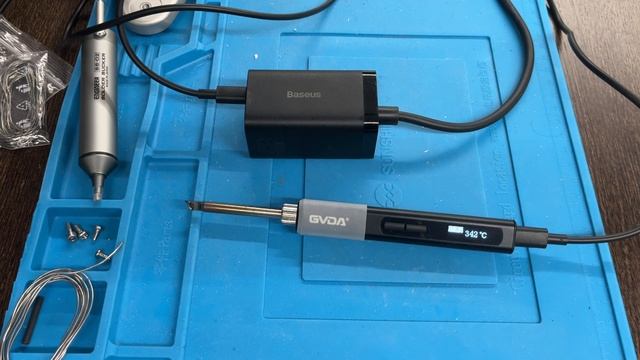 GVDA GD300 soldering iron - 65W Baseus GaN power source смотреть онлайн