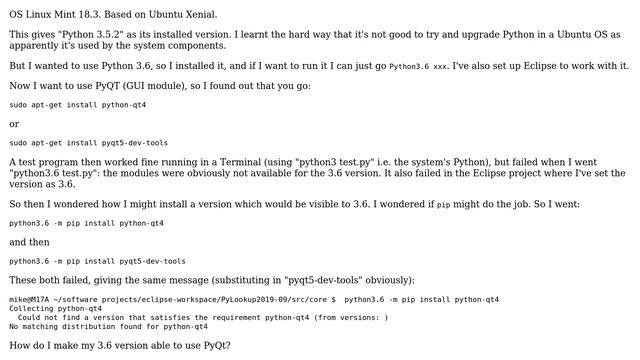 Unix & Linux: How can I install an apt-get/pip package for use by a particular Python version? смотреть онлайн