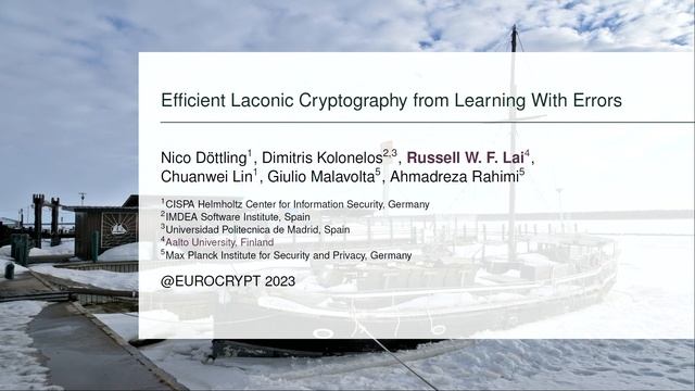 Eurocrypt 2023 session: Lattice Constructions смотреть онлайн