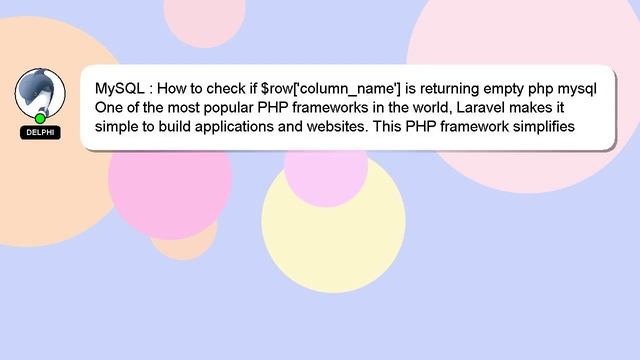 MySQL : How to check if $row['column_name'] is returning empty php mysql смотреть онлайн