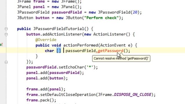 Java swing GUI tutorial #23: JPasswordField смотреть онлайн