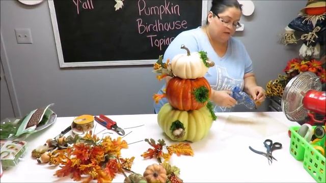 Tricia's Creations: Fall Pumpkin Birdhouse Topiary смотреть онлайн