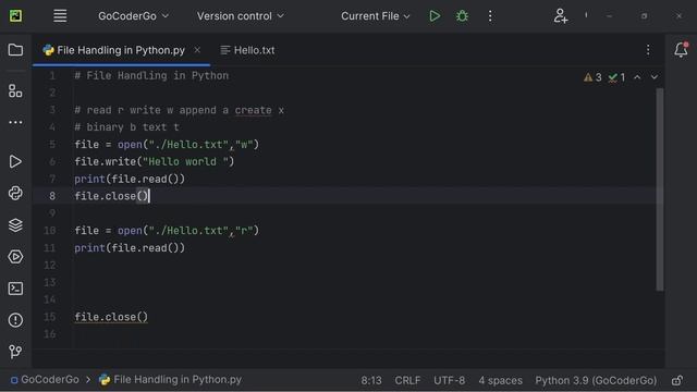 File Handling in Python | How to create, read and delete a file in Python | #python @GoCoderGo смотреть онлайн