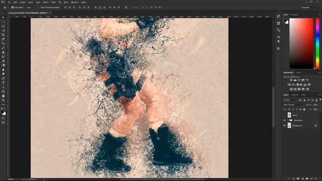 Fiber Paint Photoshop Action Tutorial смотреть онлайн