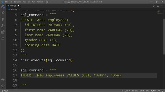 SQL Tutorial for beginners: (1) Introduction to Sqlite3 module in Python (CREATE and INSERT) смотреть онлайн