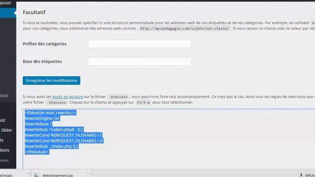 Le fichier .htaccess dans WordPress смотреть онлайн