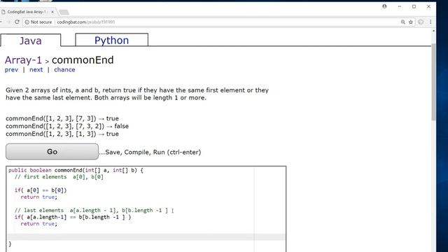 Java codingbat com Array1 2 смотреть онлайн