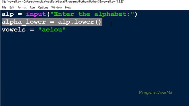 Python Program To Check Whether Entered Alphabet is Vowel Or Consonant смотреть онлайн