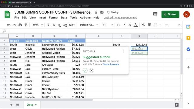 Difference - SUMIF SUMIFS, COUNTIF COUNTIFS - Excel & Google Sheets смотреть онлайн