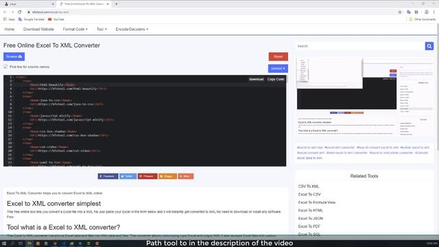 Free Online Excel To XML Converter смотреть онлайн