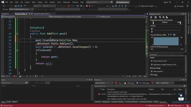 HTTP POST Rest API Action Method with Entity Framework in ASP.NET Core 6 смотреть онлайн