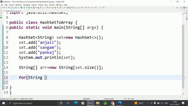 convert HashSet to Array in java || Shyam Sundar смотреть онлайн