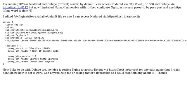 Raspberry Pi: RP3 as Nodered+Deluge server and Nginx configuration смотреть онлайн