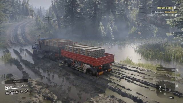 SnowRunner | Black Badger Lake | Emils Taiga 6436 - Railway Bridge смотреть онлайн