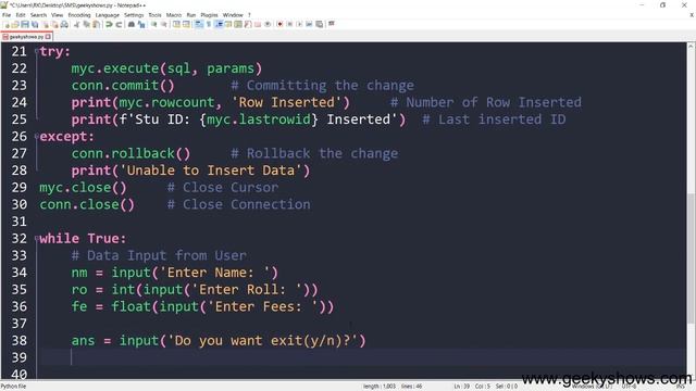 Input from user into Table Parameterized Query Dictionary in Python (Hindi) смотреть онлайн