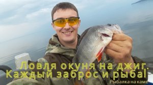 Ловля окуня на джиг с лодки на камском водохранилище.