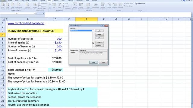 Excel 2010 What if scenarios смотреть онлайн