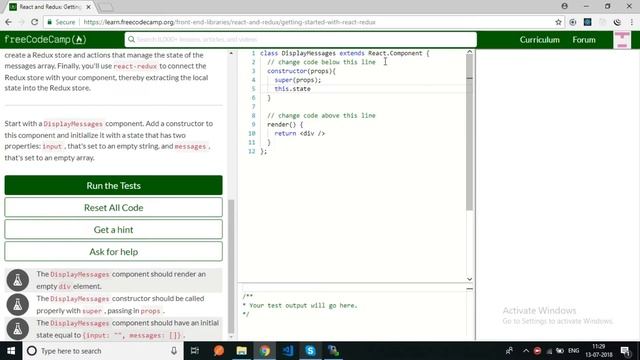 freecodecamp-React and Redux Getting Started with React Redux-solution смотреть онлайн