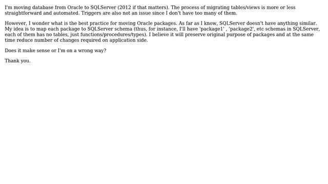 Databases: Migrating Oracle packages to SqlServer смотреть онлайн