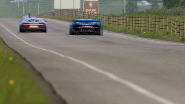 Bugatti Vision GT vs Bugatti Chiron at Highlands смотреть онлайн