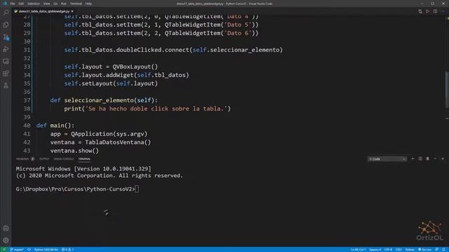 Python Curso V2: 447 2/2 Crear una Tabla de Datos a través del Componente QTableWidget смотреть онлайн