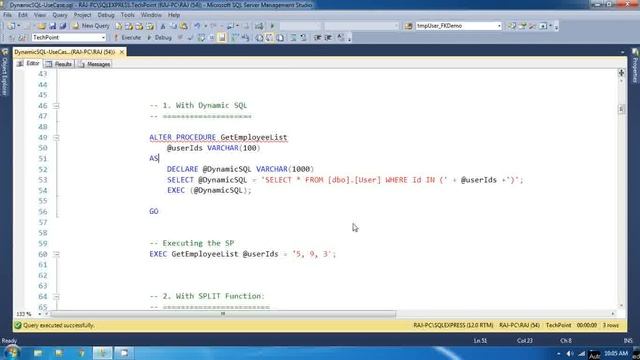 CSV Parameters in SQL SP | Returning matching records for CSV parameter | Use of Dynamic SQL смотреть онлайн