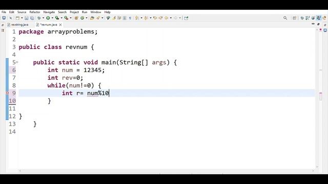 Reverse number Program in Java смотреть онлайн