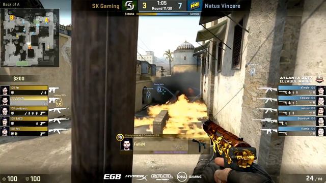 SK vs Natus Vincere, dust2, ELEAGUE Major 2017 смотреть онлайн