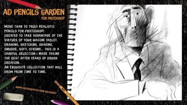 AD Pencils Garden (A brush set for Photoshop) смотреть онлайн