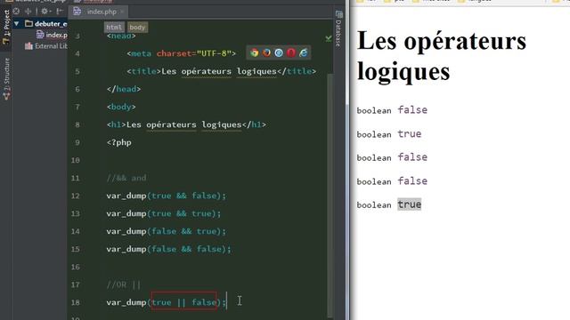 019 - PHP Les bases - Les opérateurs logiques смотреть онлайн