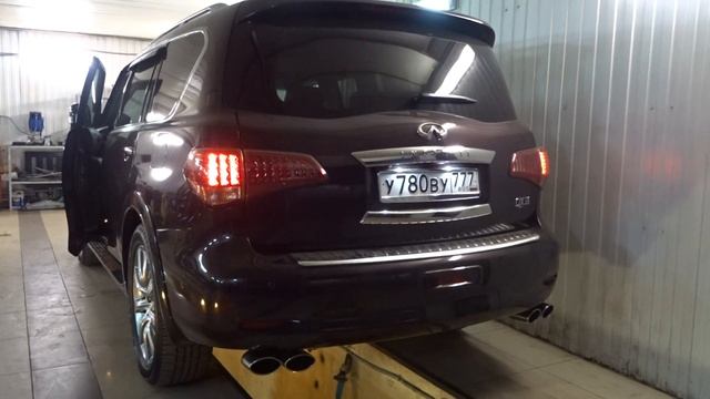 Спортивный выхлоп на Infiniti QX56 смотреть онлайн