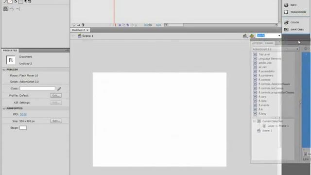 Видео уроки flash -Создаем рабочую область смотреть онлайн