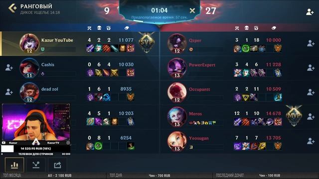 ПОТЕЕМ 2к КАЧЕСТВО СТРИМА | LOL WILD RIFT СТРИМ смотреть онлайн
