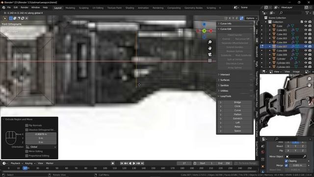 Gameready оружие в Blender урок 4