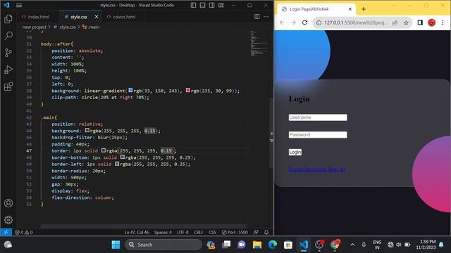 Create a Stylish Login Form Using HTML, CSS смотреть онлайн