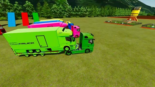 TRANSPORT OF COLORS ! TRACTORS AND TRUCKS TRANSPORTING #1054 Farming Simulator 22 | LIVE смотреть онлайн