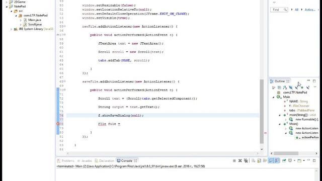 Написание "Блокнота" на Java смотреть онлайн