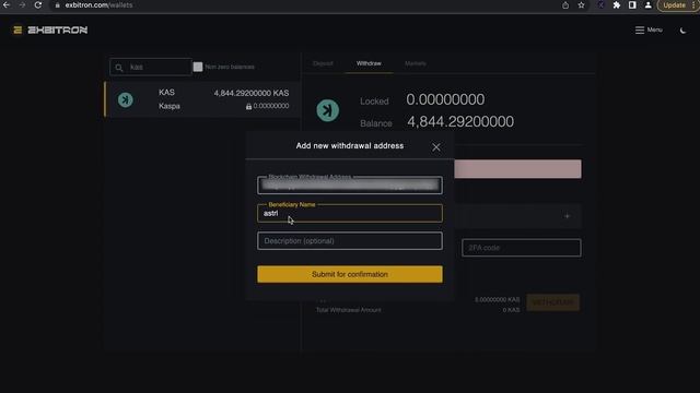 How To Withdraw Kaspa From Exbitron Exchange - EASY Kaspa Tutorial