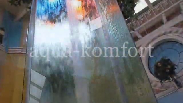 Многогранный водопад по стеклу - водяная колонна | Multifaceted waterfall on glass-water column смотреть онлайн