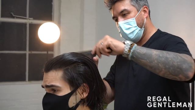 He Wanted To Keep A LONG Men's Hairstyle (Long Haircut With Scissors) смотреть онлайн