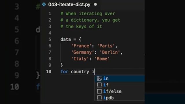Iterating over a dictionary using "in" in Python returns смотреть онлайн