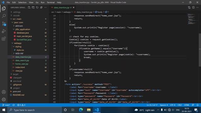 Login/Logout using Sessions/Cookies and Registration via Servlet Filters. | Part-4. смотреть онлайн