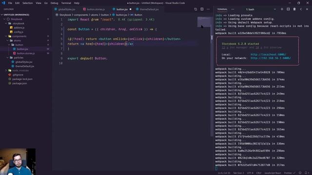 Storybook & Atomic Design - 1.5. - Building Our Button смотреть онлайн