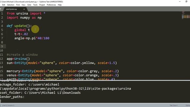 Creating a 3D Solar System Animation with Ursina Engine in Python смотреть онлайн