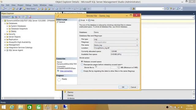 SQL Server DBA Tutorial 38-How to Shrink MDF Database Data File in SQL Server смотреть онлайн