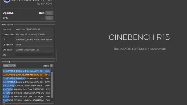 INTEL XEON E5-2699v3 2cpu CINEBENCH R15 CPU-BENCH_SPEED смотреть онлайн